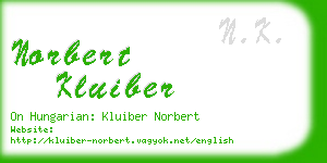 norbert kluiber business card